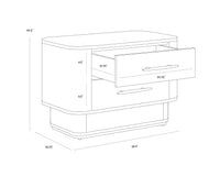 Ezekiel 32" Maple Burl Veneer &Gold Nightstand