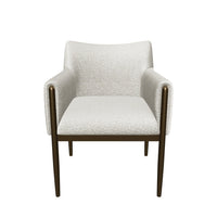 Olea Oatmeal Fabric & Bronze Dining Armchair
