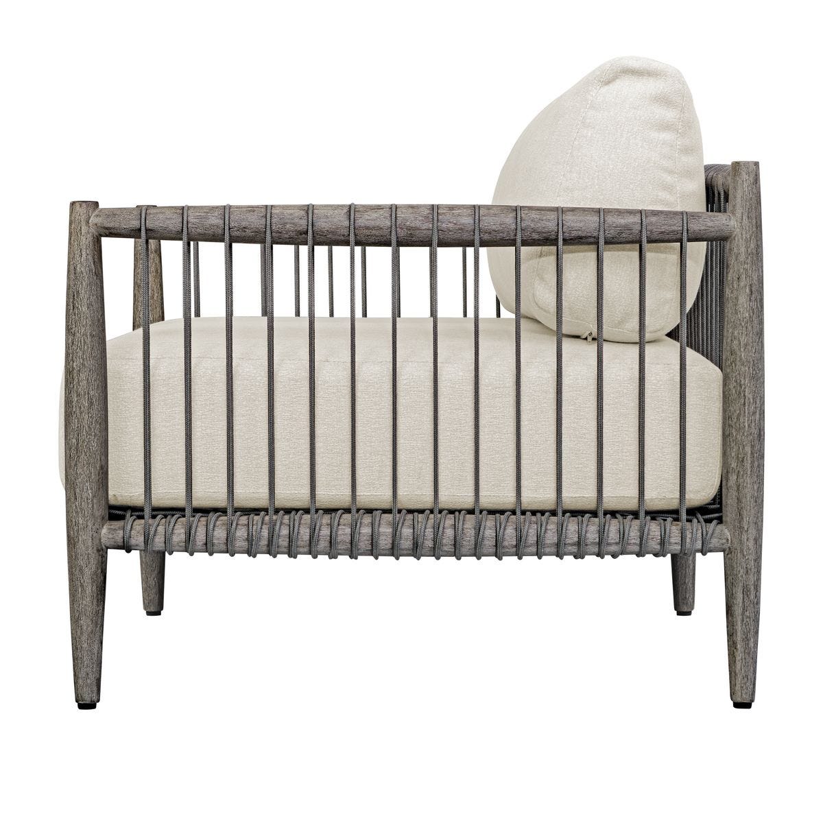 Clara White & Grey Outdoor Lounge Chair