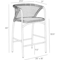 Enzo Buff Plain Weave Outdoor Bar Stool