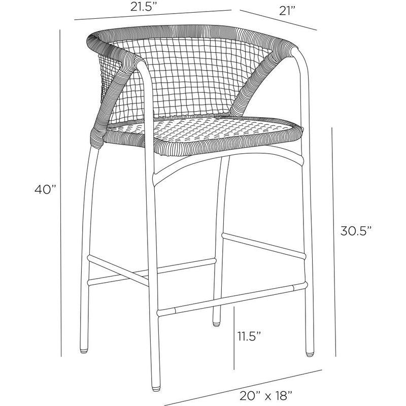 Enzo Buff Plain Weave Outdoor Bar Stool