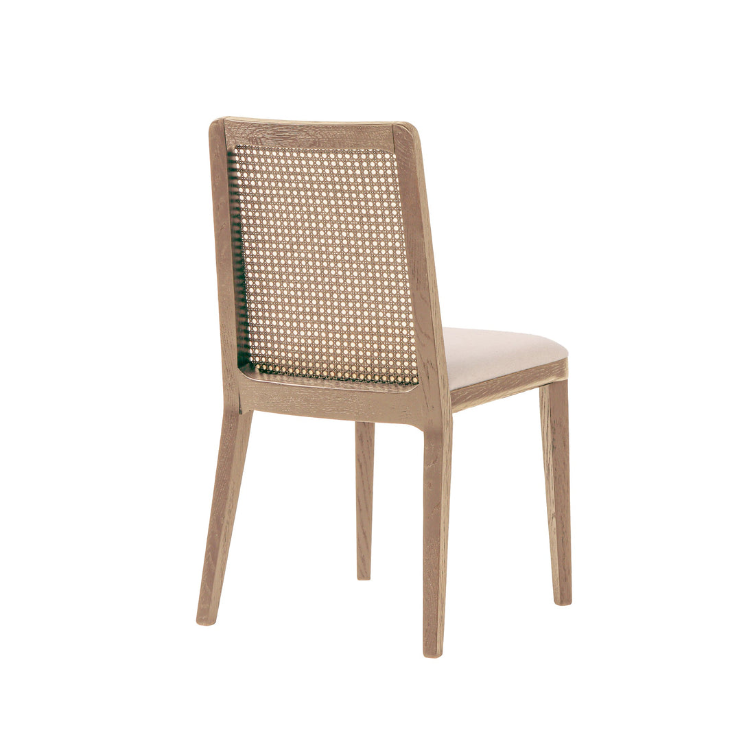 Cane Oyster Linen Natural Dining Chair (Set of 2)