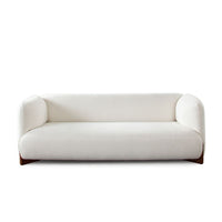 Ariah 89" Elite Ivory Fabric w/ Wood Legs Sofa