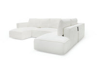 Luce Modern White Fabric Sectional Sofa W/ Left Facing Chaise