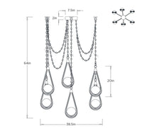 Ova 38.5" Antique Brass Multi-Drop Chandelier