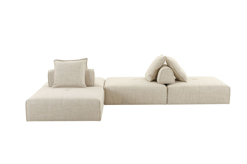 Montrose Beige Fabric Armless Modular Sectional Sofa