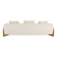 Palacio 100" Cream Fabric and Walnut Sofa