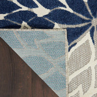 Annitra Indoor/Outdoor Ivory & Navy Area Rug - Elegance Collection