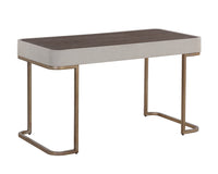 Jamille Cream Faux Leather & Gold Desk