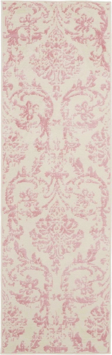 Southern Charm Ivory/Pink Demask Area Rug
