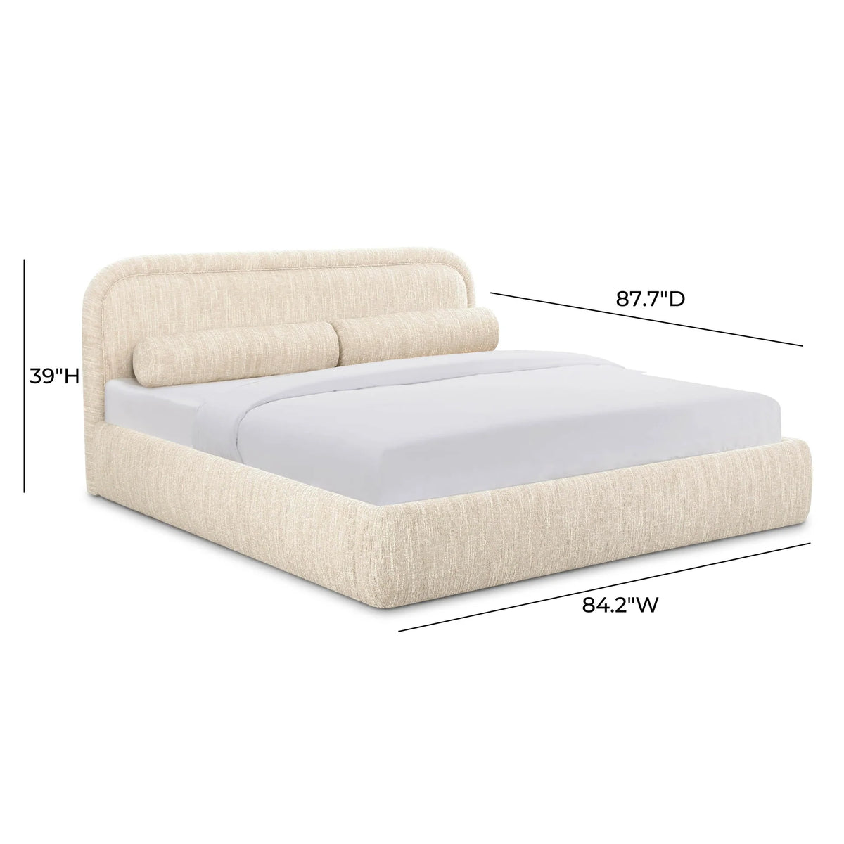 Murielle Taupe Textured Performance Boucle Bed