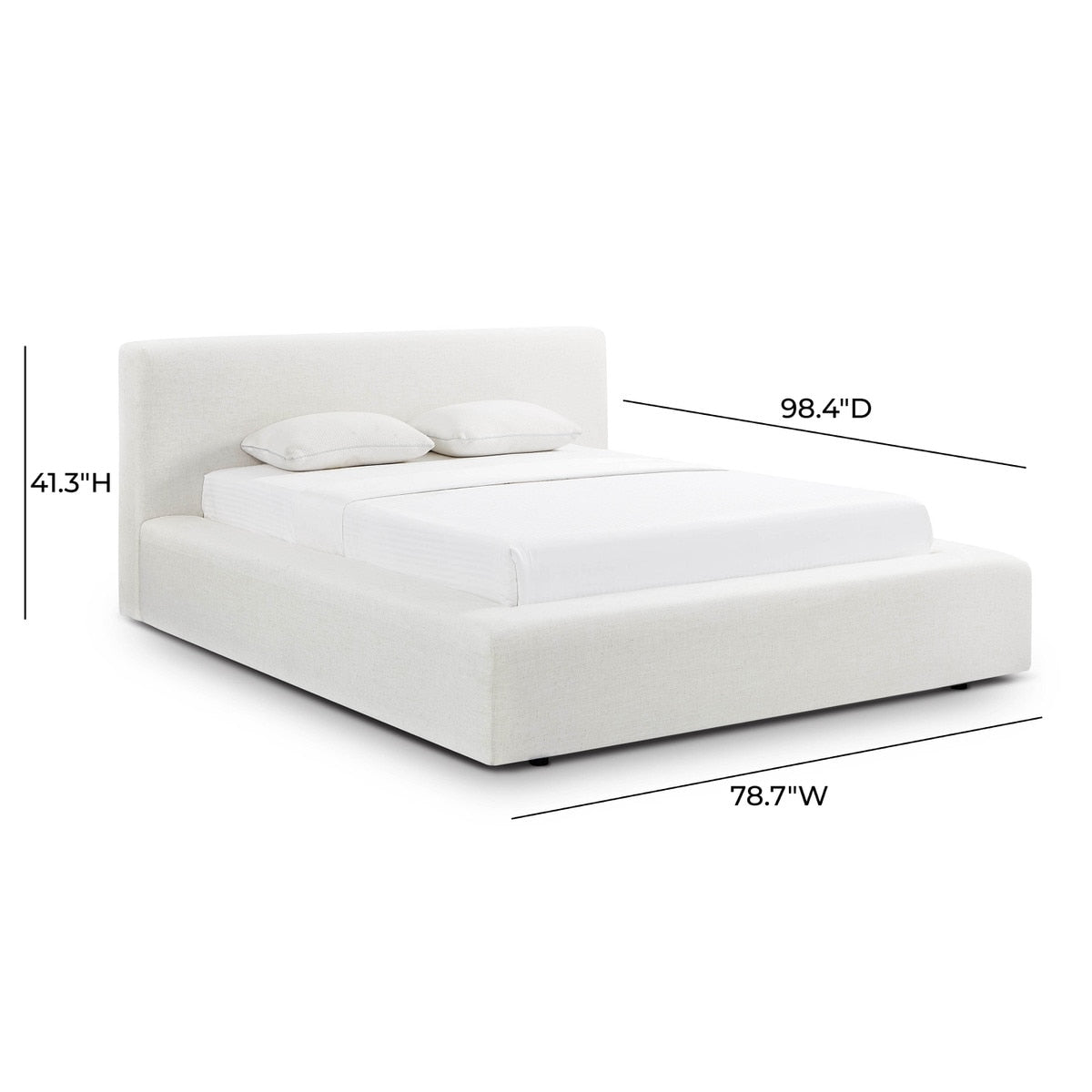 Aubrielle Cream Upcycled Linen Storage Bed