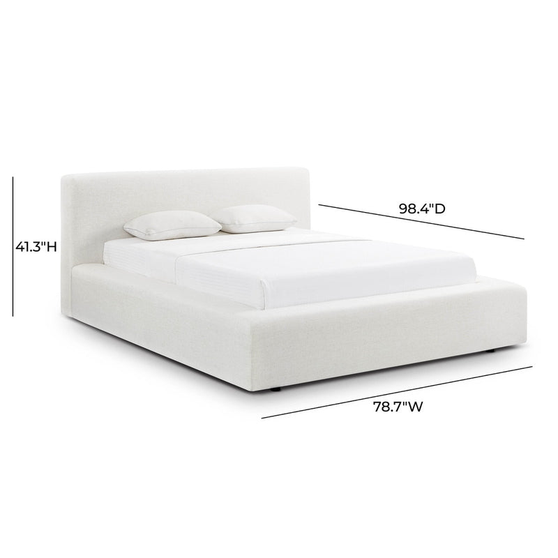 Aubrielle Cream Upcycled Linen Storage Bed