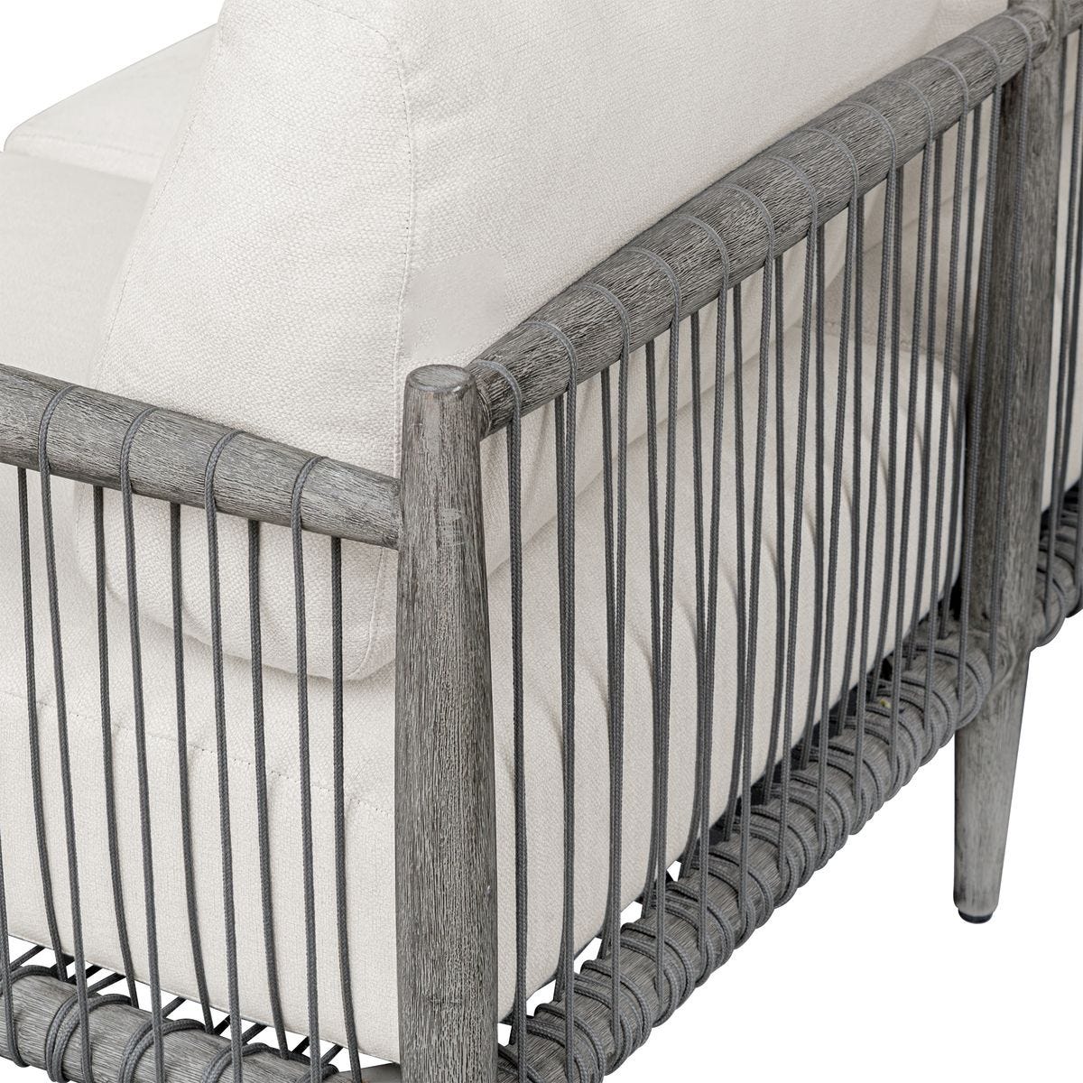 Clara 80" White & Grey Outdoor Sofa