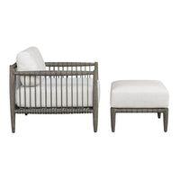Clara White & Grey Outdoor Ottoman