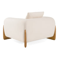 Palacio Cream Fabric and Walnut Accent Chair
