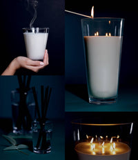 Estate Candle - 10.5 oz Clear/Aqua (Set of 4)