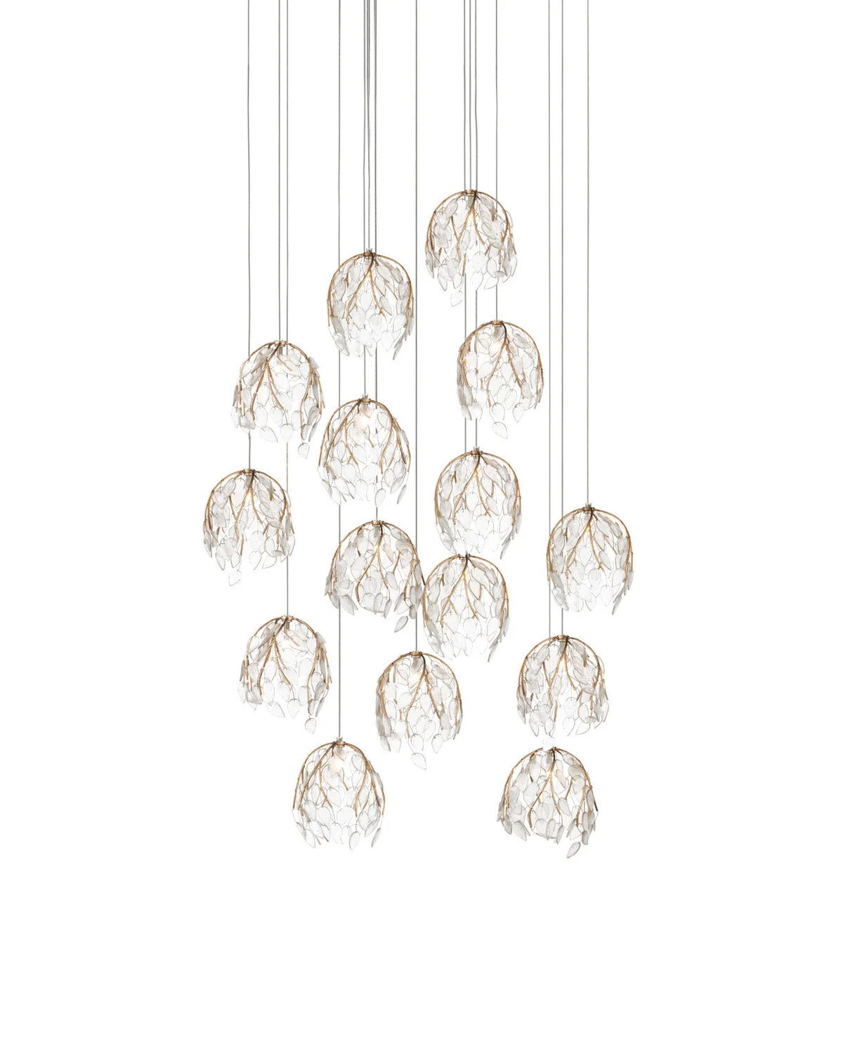 Illuminated Branches 15-Light Round Multi-Drop Pendant