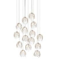Illuminated Branches 15-Light Round Multi-Drop Pendant