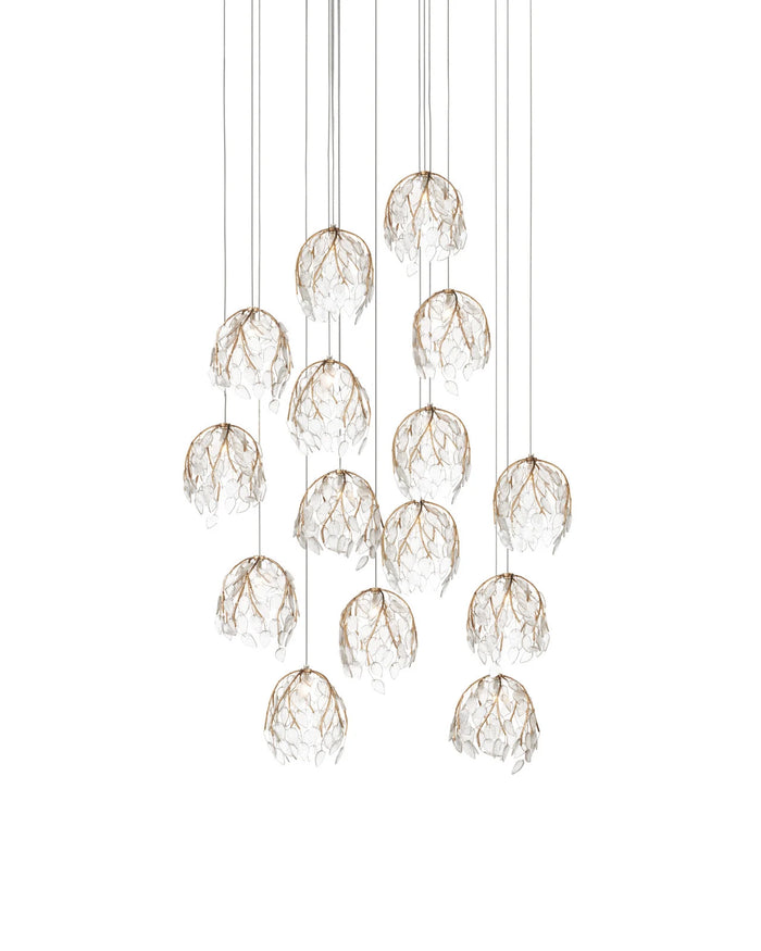 Illuminated Branches 15-Light Round Multi-Drop Pendant