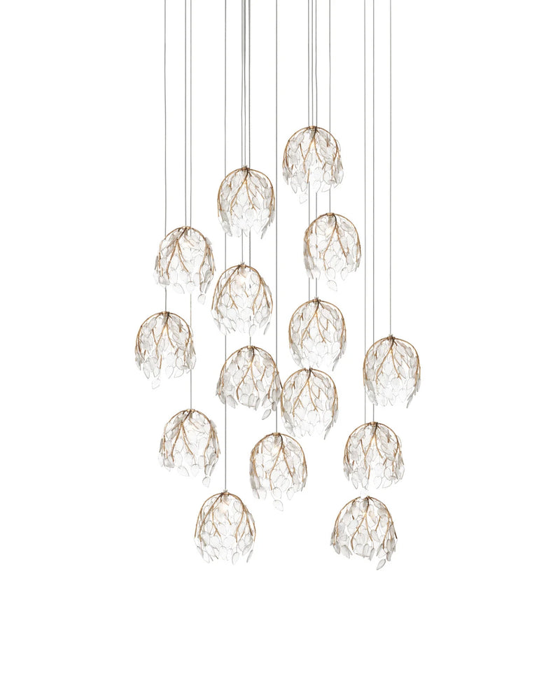 Illuminated Branches 15-Light Round Multi-Drop Pendant