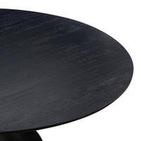 Danilo Black Acacia & Faux Plaster 54" Round Dining Table - Luxury Living Collection