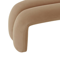 Lucien Taupe Velvet Channeled Bench - Luxury Living Collection
