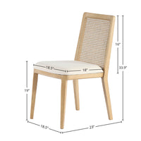 Cane Oyster Linen Natural Dining Chair (Set of 2)
