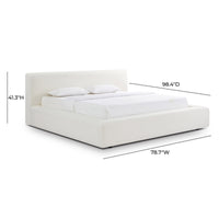 Aubrielle Cream Upcycled Linen Storage Bed