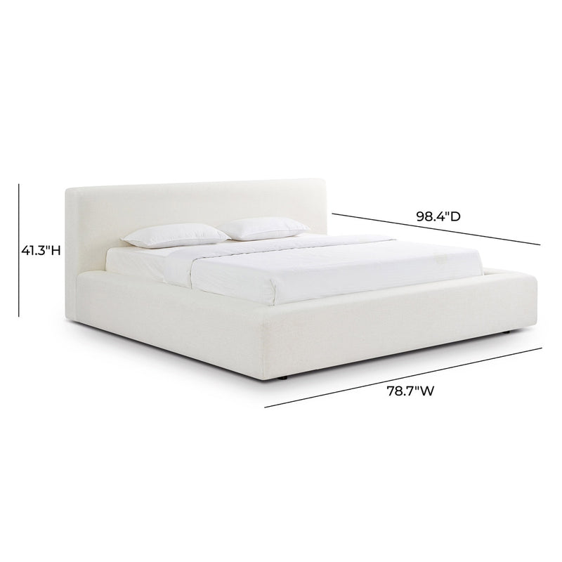 Aubrielle Cream Upcycled Linen Storage Bed