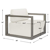 Richie White & Weathered Grey Ooutdoor Lounge Chair