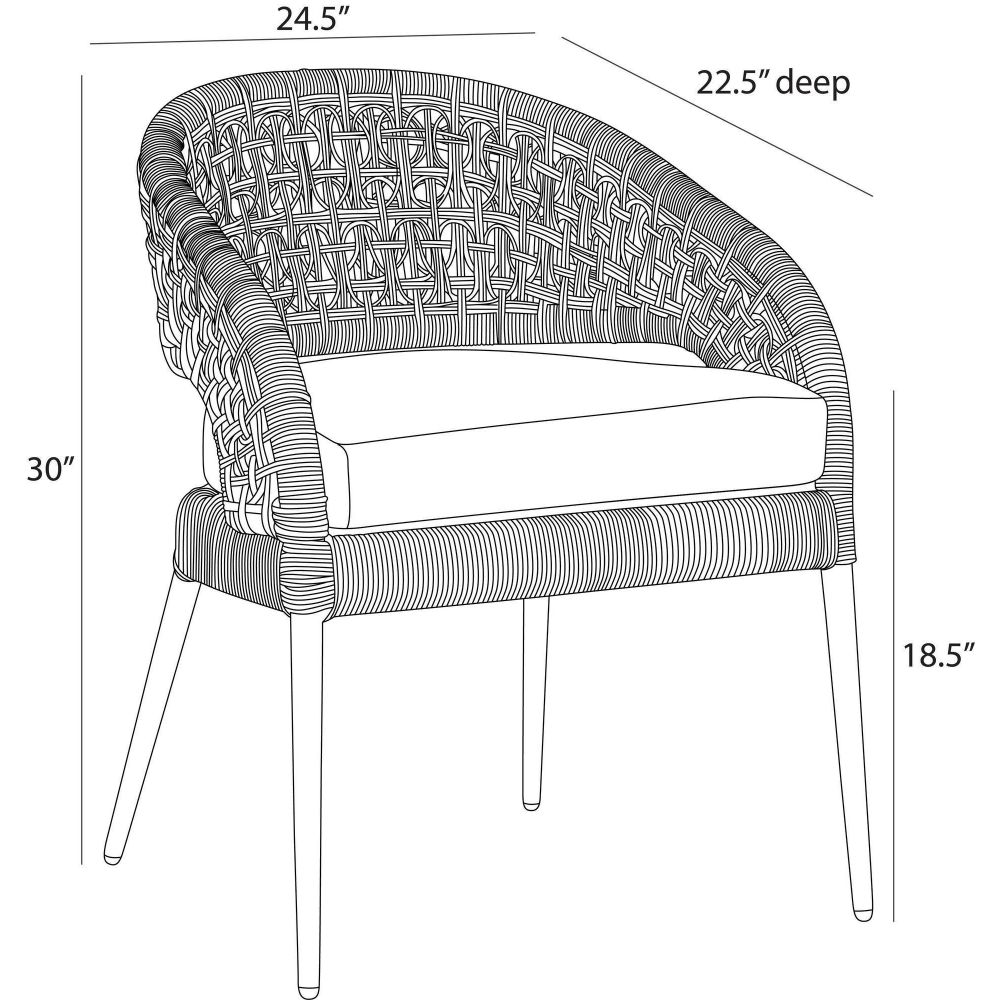 Juri Outdoor Charcoal Brown & Performance Boucle Dining Chair