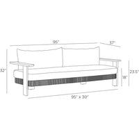 Halston 95" Peformance Boucle Outdoor Sofa