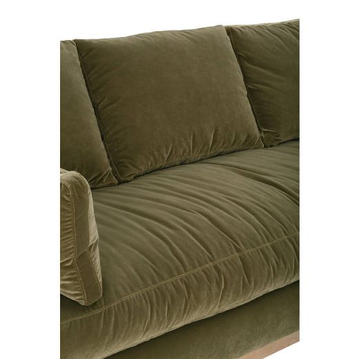 Aura Olive Velvet Sofa