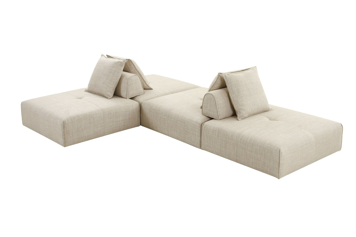 Montrose Beige Fabric Armless Modular Sectional Sofa