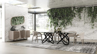 Caroline Modern Glass & Black Ash Dining Table