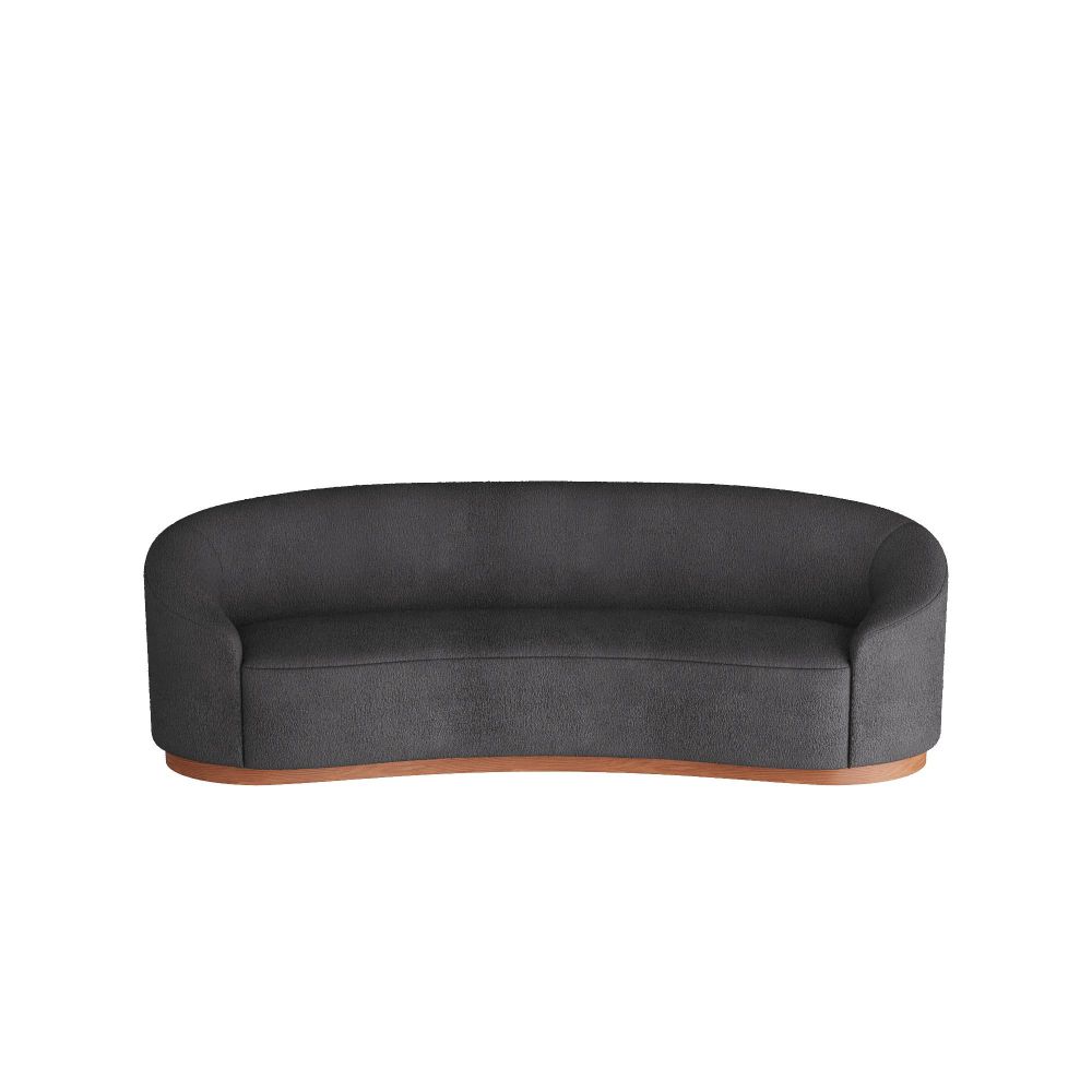 Emilee 108" Sofa Charcoal Sherpa White Oyster