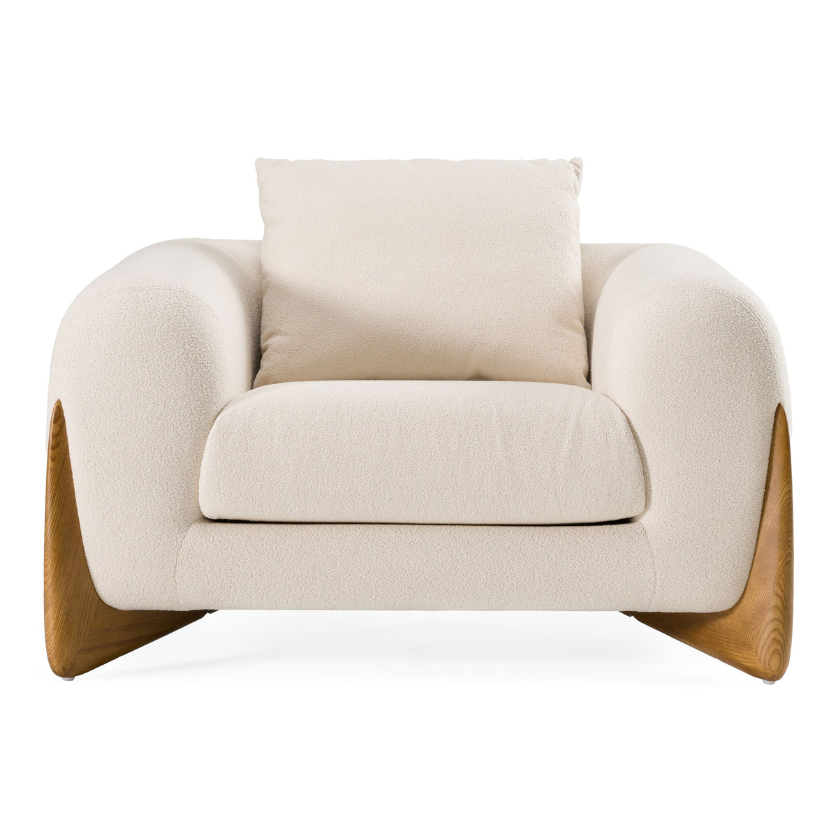 Palacio Cream Fabric and Walnut Accent Chair