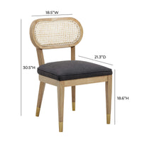 Mazie Black Linen Dining Chair
