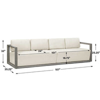 Richie 107" White & Weathered Grey Outdoor Sofa