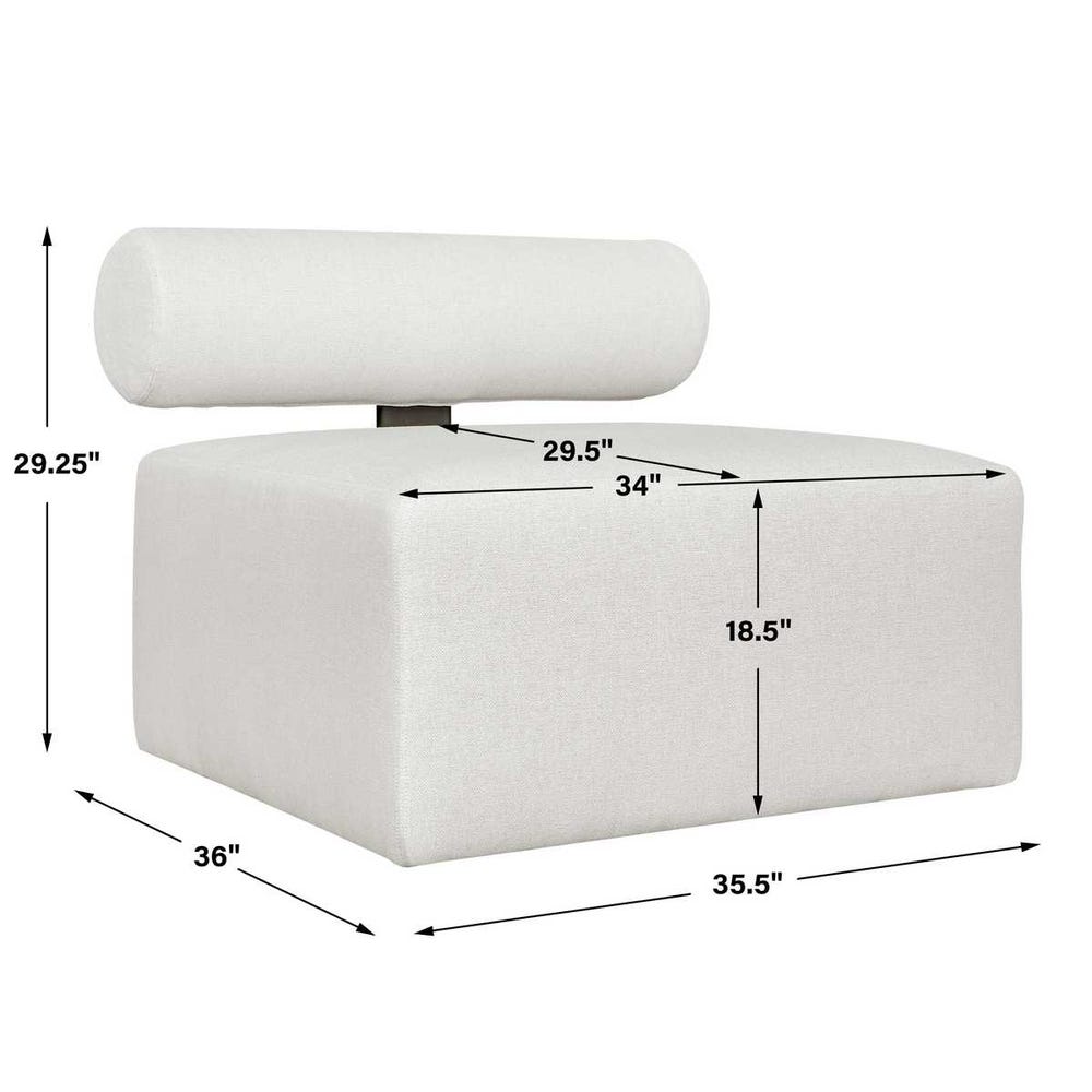 Verah White Outdoor Armless Modular Sofa/Accent Chair