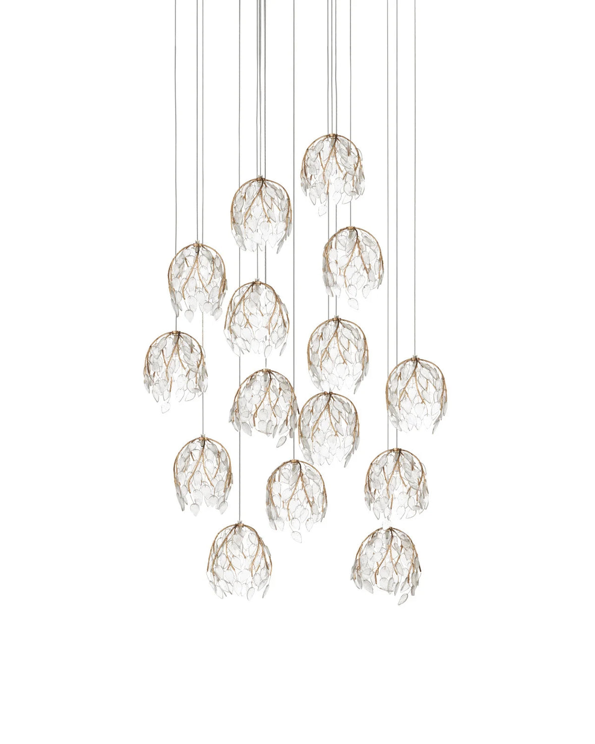 Illuminated Branches 15-Light Round Multi-Drop Pendant