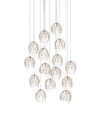 Illuminated Branches 15-Light Round Multi-Drop Pendant