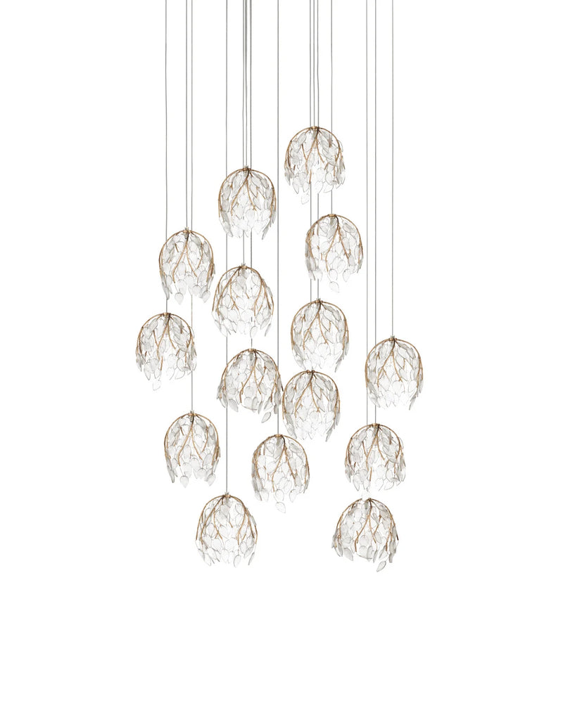 Illuminated Branches 15-Light Round Multi-Drop Pendant