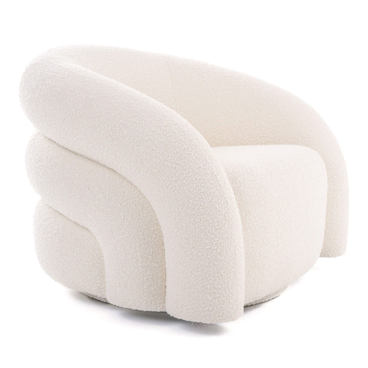Kiano Modern White Boucle Accent Chair