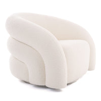 Kiano Modern White Boucle Accent Chair