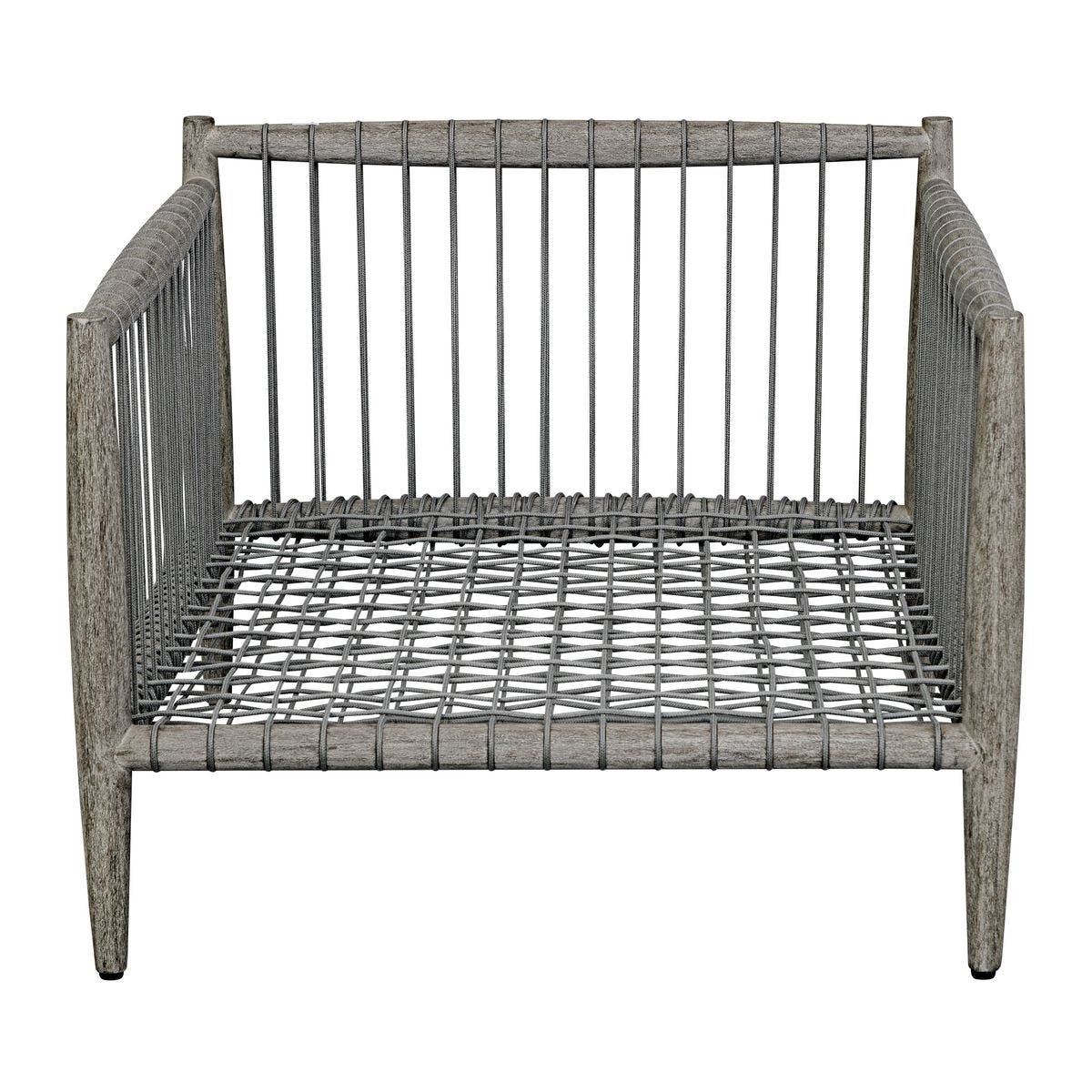 Clara White & Grey Outdoor Lounge Chair