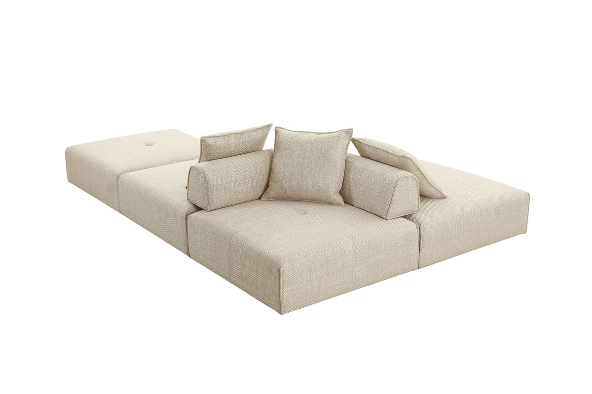 Montrose Beige Fabric Armless Modular Sectional Sofa