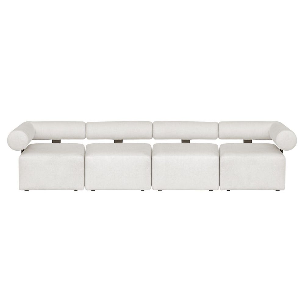 Verah White Outdoor Armless Modular Sofa/Accent Chair