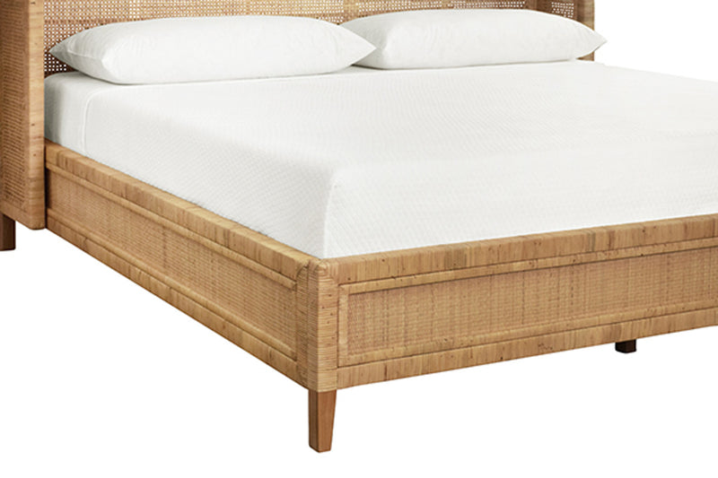 Ottilie Winged Wrapped Rattan Bed